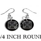IRON CROSS GERMAN MALTESE PHOTO FISH HOOK CHARM Earrings