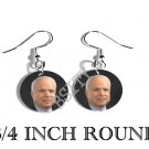 JOHN MCCAIN PRESIDENT PHOTO FISH HOOK CHARM Earrings