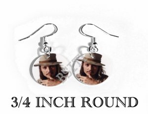JOHNNY DEPP PHOTO FISH HOOK CHARM Earrings