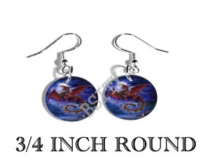 RED DRAGON MOONLIGHT PHOTO FISH HOOK CHARM Earrings