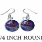 RED DRAGON MOONLIGHT PHOTO FISH HOOK CHARM Earrings