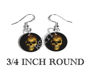 SKULL GOTHIC PHOTO FISH HOOK CHARM Earrings
