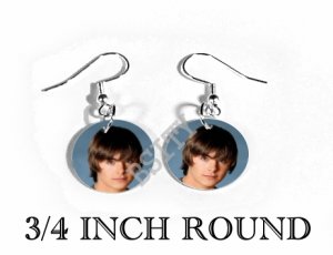 ZAC EFRON PHOTO FISH HOOK CHARM Earrings