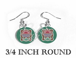 ABENAKI NATIVE INDIAN Flag FISH HOOK CHARM Earrings