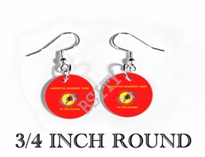 ABSENTEE SHAWNEE INDIAN Flag FISH HOOK CHARM Earrings