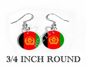 AFGHANISTAN AFGHANI Flag FISH HOOK CHARM Earrings