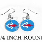 AINU UTARI JAPAN RUSSIA Flag FISH HOOK CHARM Earrings