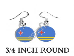 ARUBA ARUBAN Flag FISH HOOK CHARM Earrings