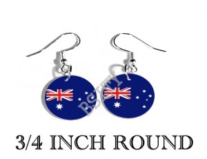 AUSTRALIA AUSTRALIAN Flag FISH HOOK CHARM Earrings