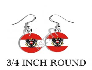 AUSTRIA AUSTRIAN Flag FISH HOOK CHARM Earrings