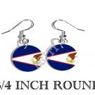 American Samoa Amerika Flag FISH HOOK CHARM Earrings