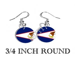 American Samoa Amerika Flag FISH HOOK CHARM Earrings