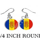 Andorra d'Andorre Flag FISH HOOK CHARM Earrings