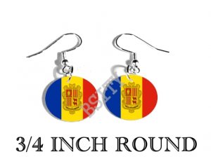 Andorra d'Andorre Flag FISH HOOK CHARM Earrings