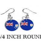 Anguillian ANGUILLA Flag FISH HOOK CHARM Earrings