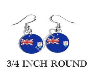 Anguillian ANGUILLA Flag FISH HOOK CHARM Earrings
