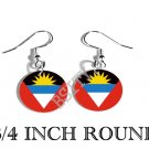 Antigua Barbuda Wadadli Flag FISH HOOK CHARM Earrings