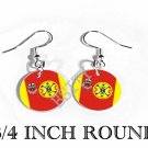 Aroostook AMERICAN INDIAN Flag FISH HOOK CHARM Earrings