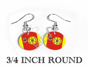Aroostook AMERICAN INDIAN Flag FISH HOOK CHARM Earrings