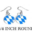 BAVARIA BAVARIAN Flag FISH HOOK CHARM Earrings