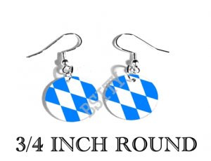 BAVARIA BAVARIAN Flag FISH HOOK CHARM Earrings