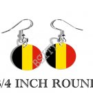 BELGIUM BELGIAN Flag FISH HOOK CHARM Earrings