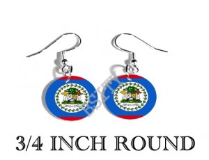 BELIZE BELIZEAN Flag FISH HOOK CHARM Earrings