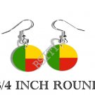 BENIN Flag FISH HOOK CHARM Earrings