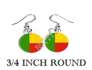 BENIN Flag FISH HOOK CHARM Earrings