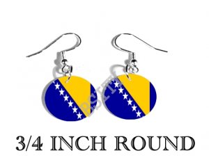BOSNIA BOSNIAN Flag FISH HOOK CHARM Earrings