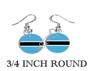 BOTSWANA Batswana Flag FISH HOOK CHARM Earrings