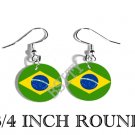 BRAZIL BRAZILIAN Flag FISH HOOK CHARM Earrings