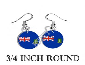 BRITISH VIRGIN ISLANDS Flag FISH HOOK CHARM Earrings