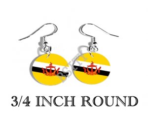 BRUNEI Bruneiana Flag FISH HOOK CHARM Earrings