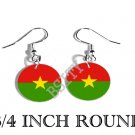 BURKINA FASO Flag FISH HOOK CHARM Earrings