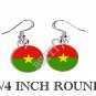 BURKINA FASO Flag FISH HOOK CHARM Earrings