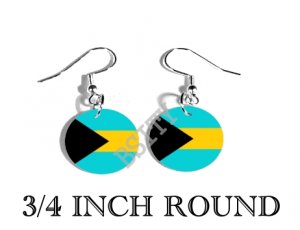 Bahamas Bahamian Flag FISH HOOK CHARM Earrings