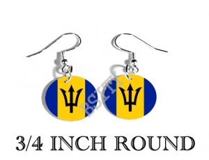 Barbadian BARBADOS Flag FISH HOOK CHARM Earrings