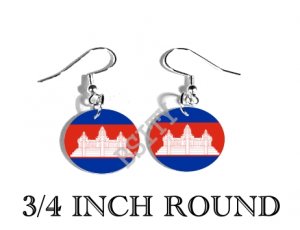 CAMBODIA CAMBODIAN Flag FISH HOOK CHARM Earrings
