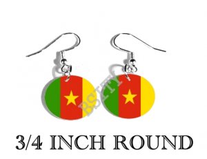 CAMEROON Cameroonian Flag FISH HOOK CHARM Earrings