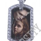 Iced OUT CZ TWILIGHT EDWARD BELLA PHOTO Dog Tag BLING CHARM PENDANT