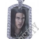 Iced OUT CZ TWILIGHT JACOB BLACK PHOTO Dog Tag BLING CHARM PENDANT