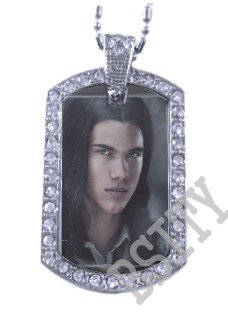 Iced OUT CZ TWILIGHT JACOB BLACK PHOTO Dog Tag BLING CHARM PENDANT