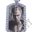 Iced OUT CZ TWILIGHT JAMES PHOTO Dog Tag BLING CHARM PENDANT