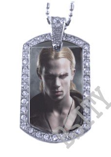 Iced OUT CZ TWILIGHT JAMES PHOTO Dog Tag BLING CHARM PENDANT