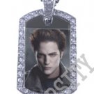 Iced OUT CZ TWILIGHT EDWARD PHOTO Dog Tag BLING CHARM PENDANT
