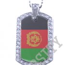 AFGHANISTAN FLAG Iced Out CZ BLING Charm Dog Tag