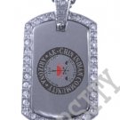 AK-CHIN INDIAN FLAG Iced Out CZ BLING Dog Tag