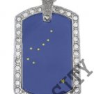 ALASKA STATE FLAG PENDANT Iced Out CZ BLING Charm Dog Tag