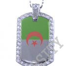 ALGERIA ALGERIAN FLAG Iced Out CZ BLING Charm Dog Tag